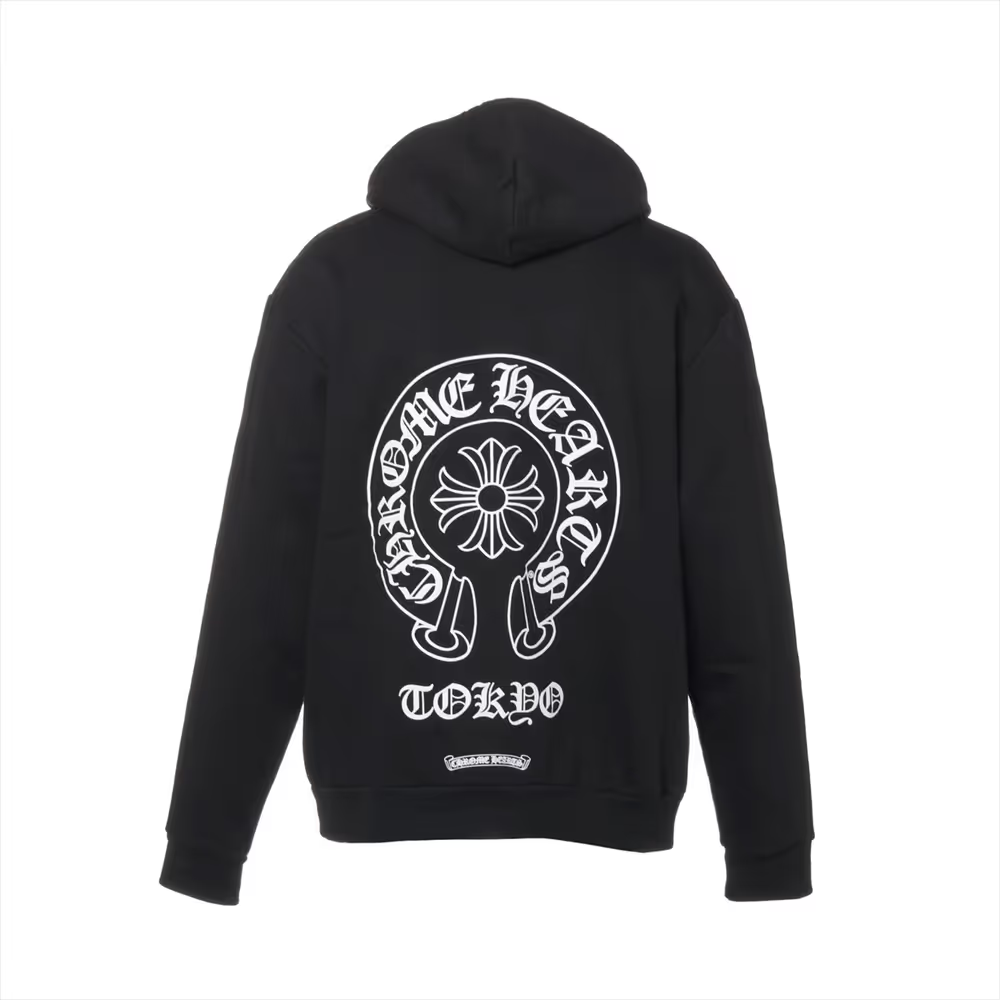 クロムハーツ ホースシュー パーカー コットン ブラック 東京限定