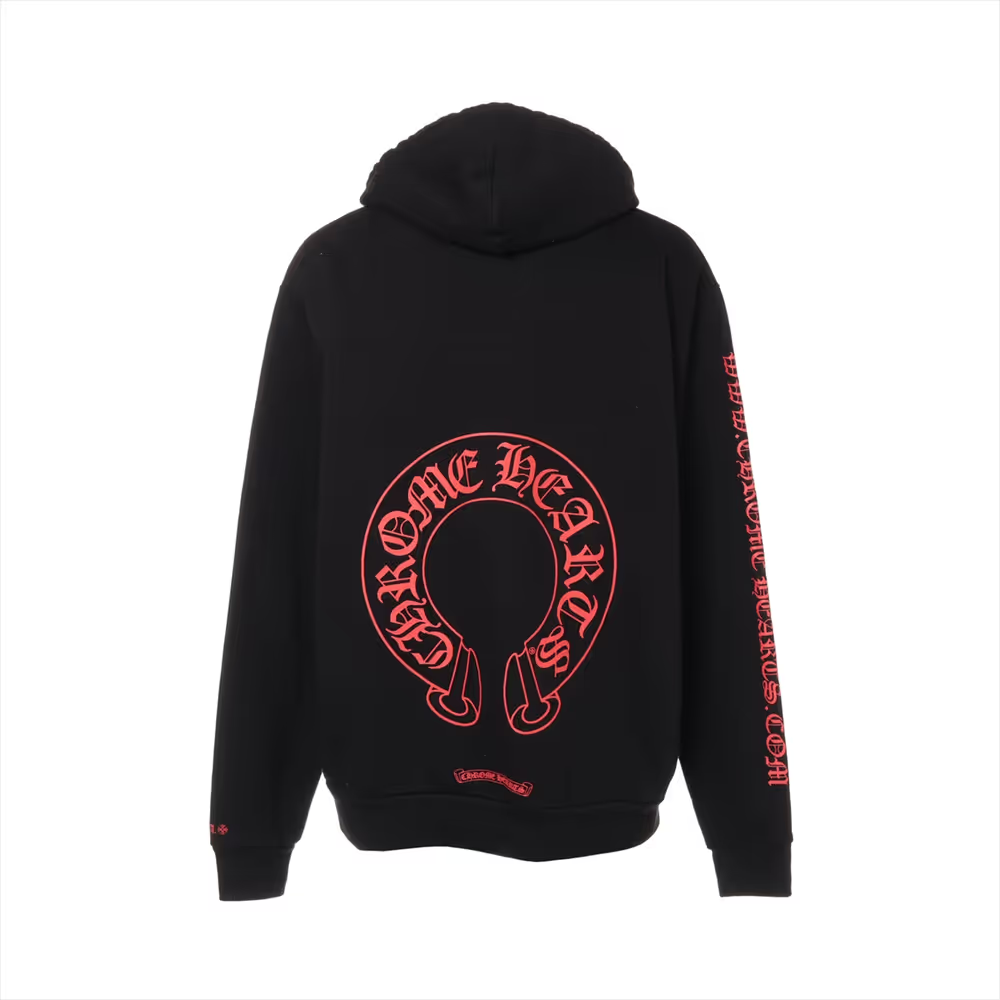 クロムハーツ パーカー コットン  ブラック×レッド