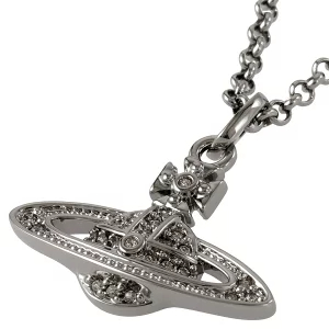【送料無料】 ヴィヴィアン ウエストウッド ネックレス Vivienne Westwood ペンダント アクセサリー MINI BAS RELIEF PENDANT RUTHENIUM Black Diamond