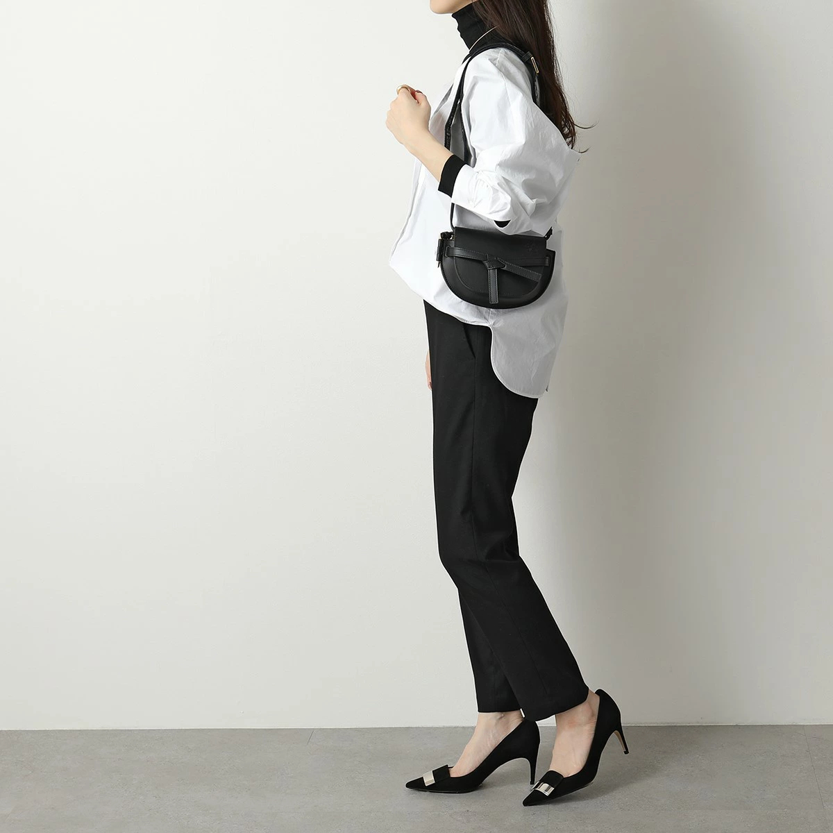 LOEWE ロエベ ショルダーバッグ GATE DUAL MINI A650N46X13 レディース ゲート デュアルバッグ ミニ クロスボディ レザー ジャガード 1100/BLACK