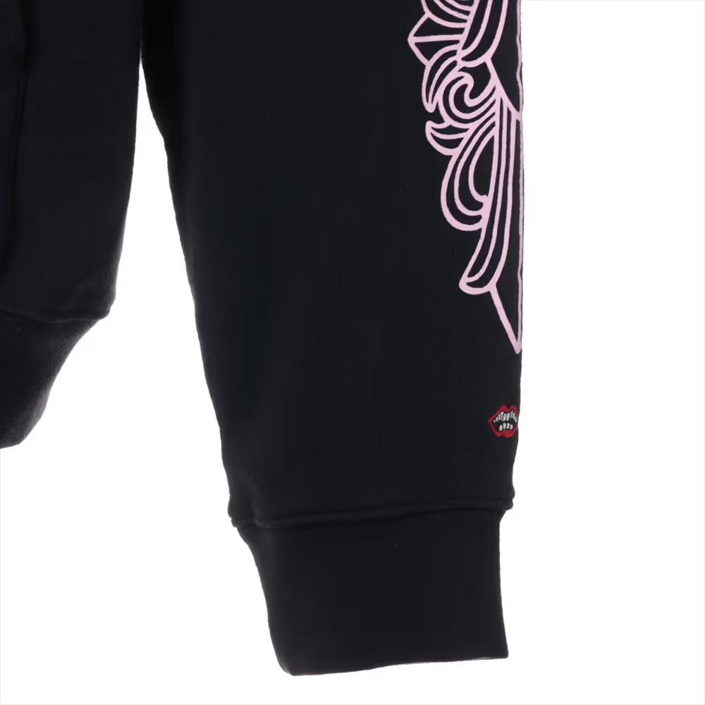 クロムハーツ マッティボーイ パーカー コットン ブラック×ピンク アーチロゴ