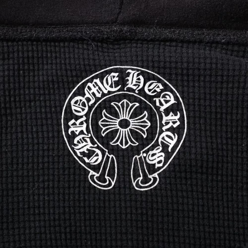 クロムハーツ ホースシュー パーカー コットン×ポリエステル ブラック 裏地サーマル