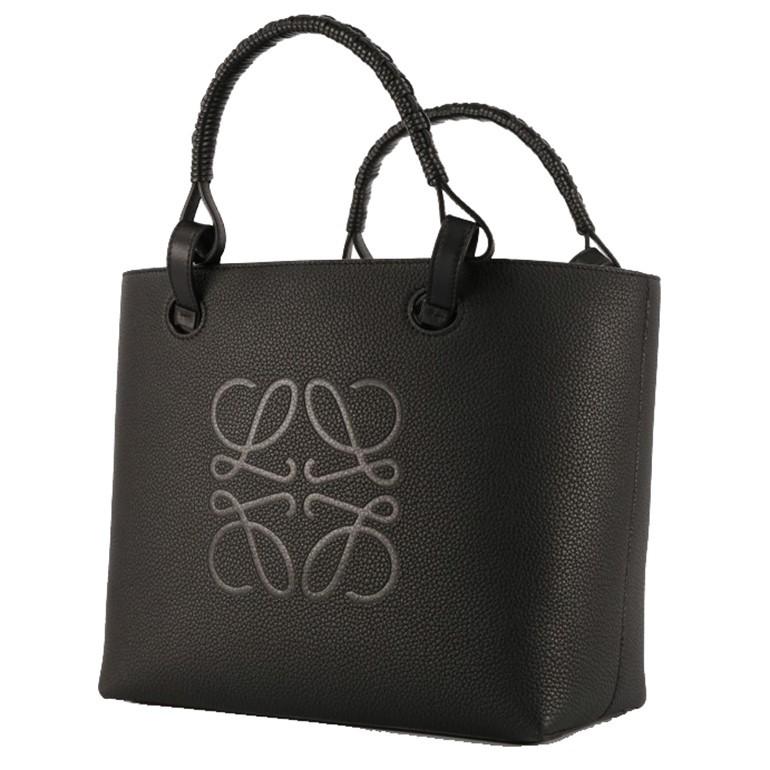 LOEWE ロエベ アナグラム トートバッグ スモール グレインカーフ ダブルハンドル 肩掛けトート ブラック