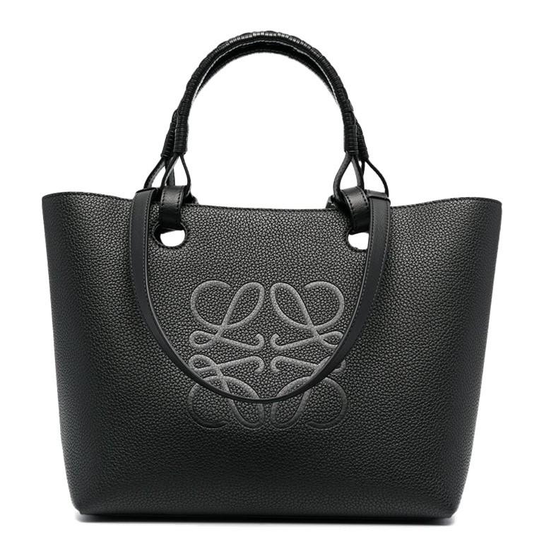 LOEWE ロエベ アナグラム トートバッグ スモール グレインカーフ ダブルハンドル 肩掛けトート ブラック