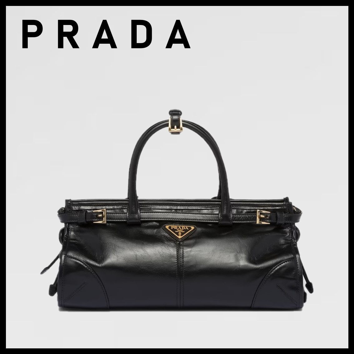 【PRADA】 ミディアム レザー ハンドバッグ