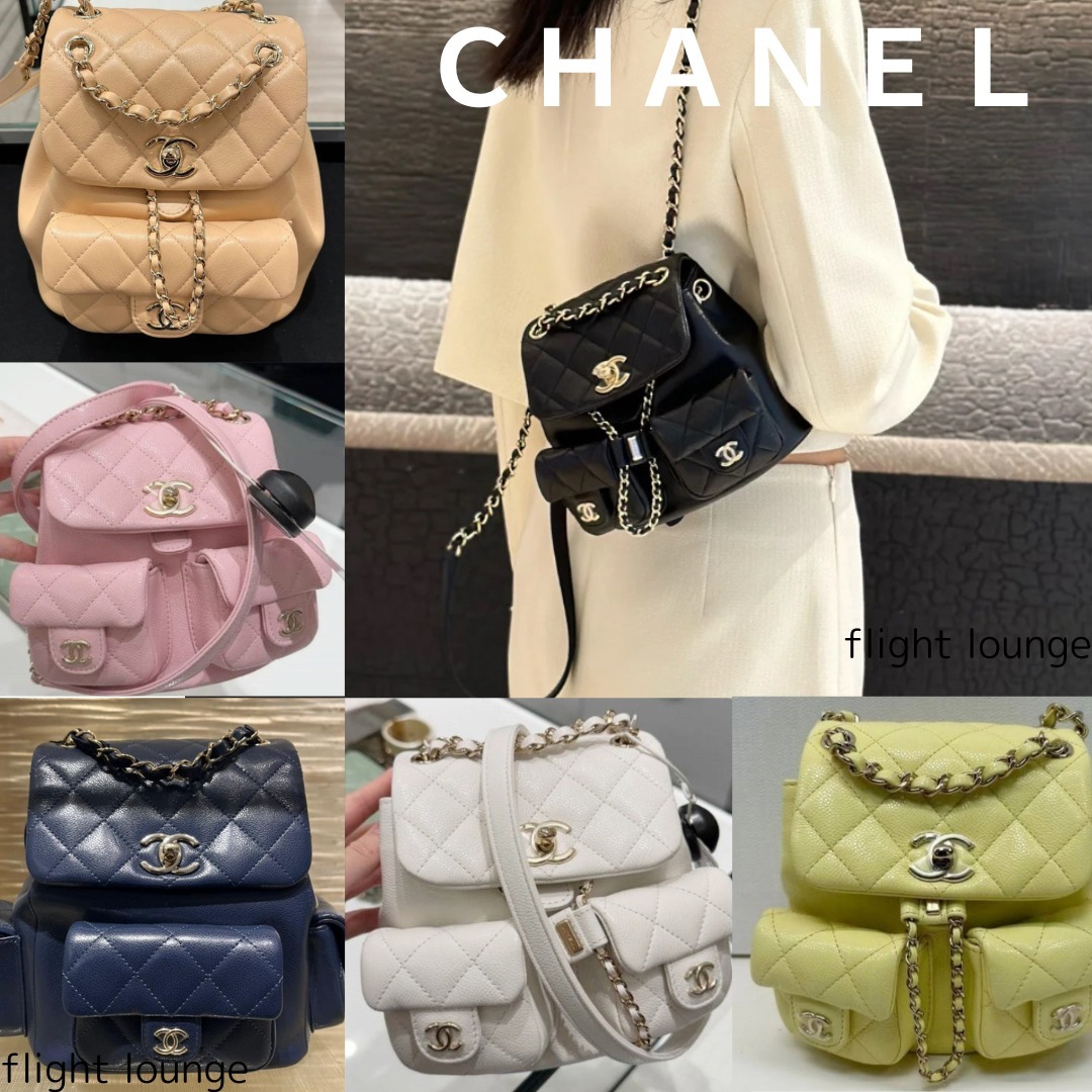 【限定カラーで入手困難♪】シャネル マトラッセ キャビアスキン パープル ランダムシリアル ココマーク シャンパンゴールド バックパック リュック バッグ