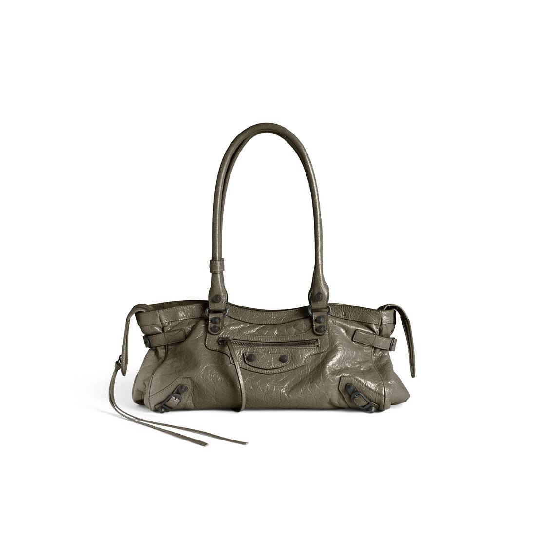 バレンシアガ　Le City バッグ East-West アーミーグリーン アリーナStoricoラムスキン ブラスハードウェア