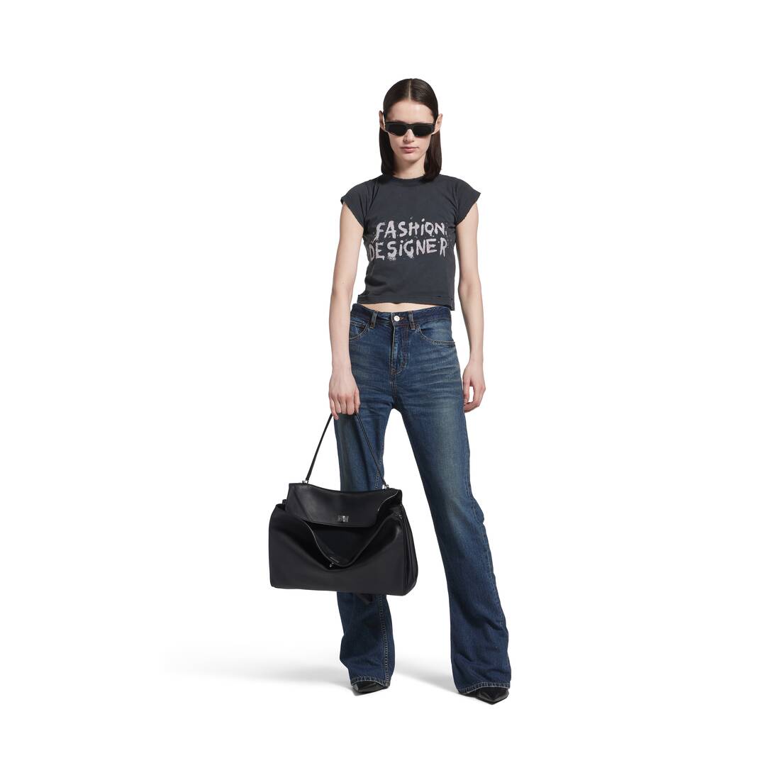 ]バレンシアガ　Rodeo ハンドバッグ ブラック スムースカーフスキン アンティーク調シルバー金具