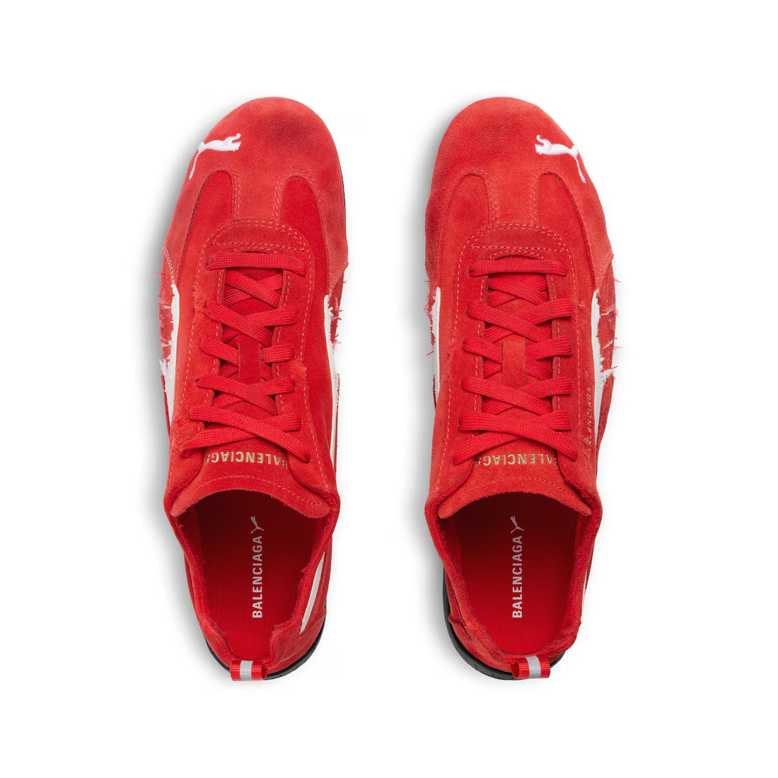 【BALENCIAGA】スピードキャット スエード Balenciaga で レッド/ホワイト/ブラック