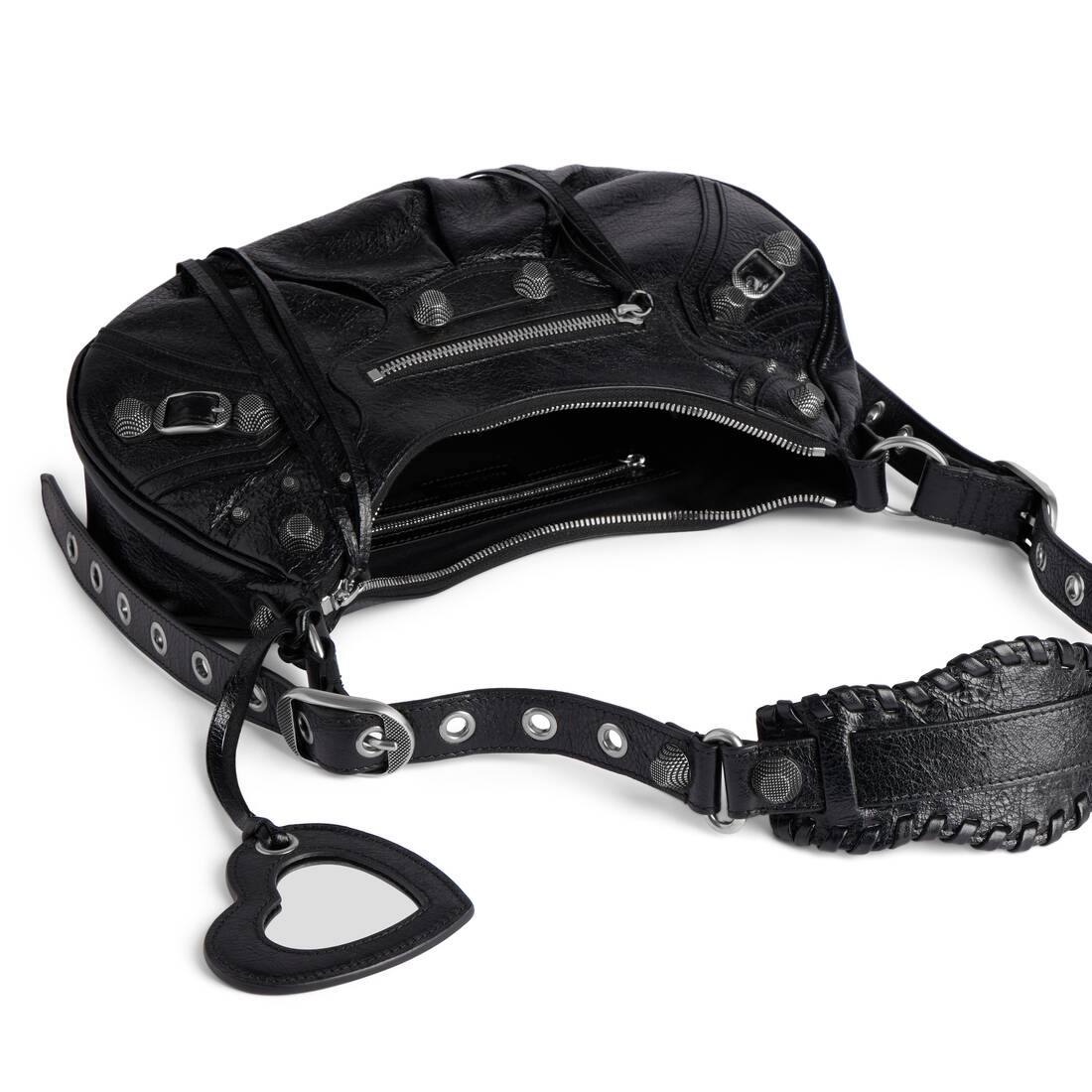 バレンシアガ Le Cagole ショルダーバッグ XS ブラック アリーナラムスキン アンティーク調シルバー金具