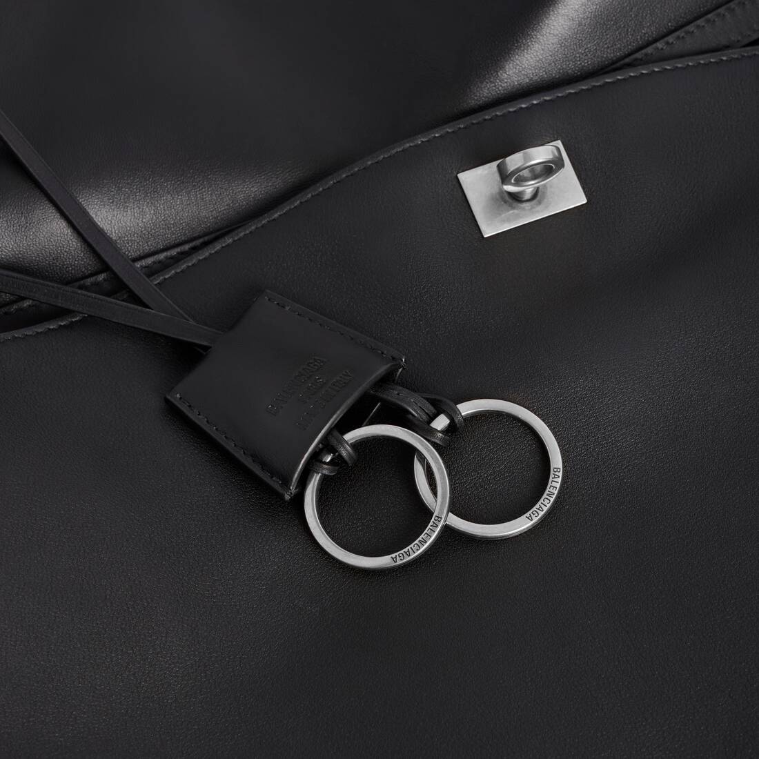 ]バレンシアガ　Rodeo ハンドバッグ ブラック スムースカーフスキン アンティーク調シルバー金具