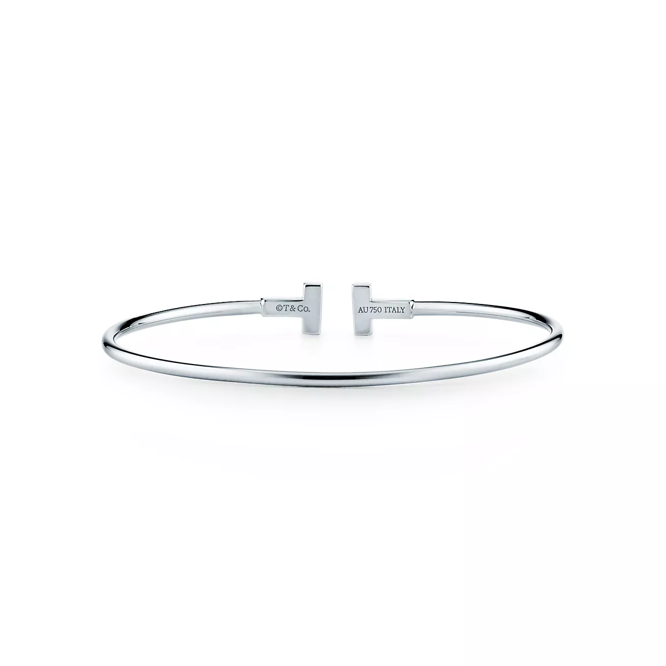 ティファニー T ナロー ワイヤー ブレスレット ホワイトゴールド