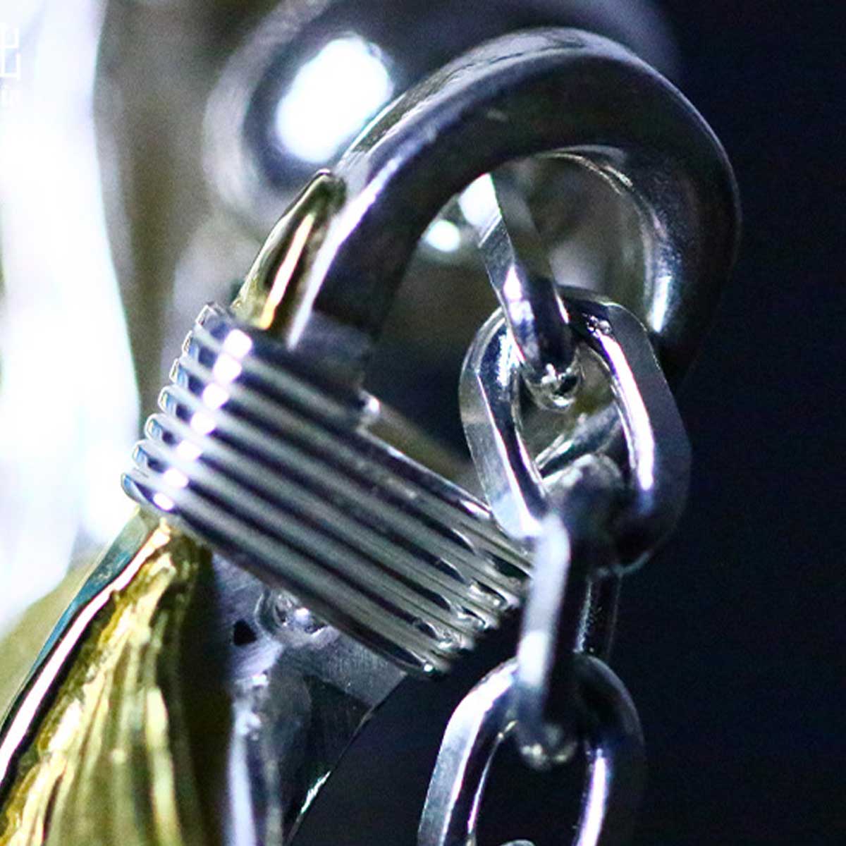 ゴローズ 上銀銀縄ターコイズ特大フェザー ローズ付き セット ネックレス　シルバー　金縄TQ 左向き × 上金 右向き 