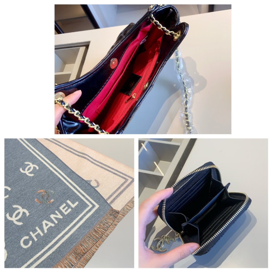 CHANEL シャネルギフトセット 3点 セット hoboバック＋財布＋マフラー
