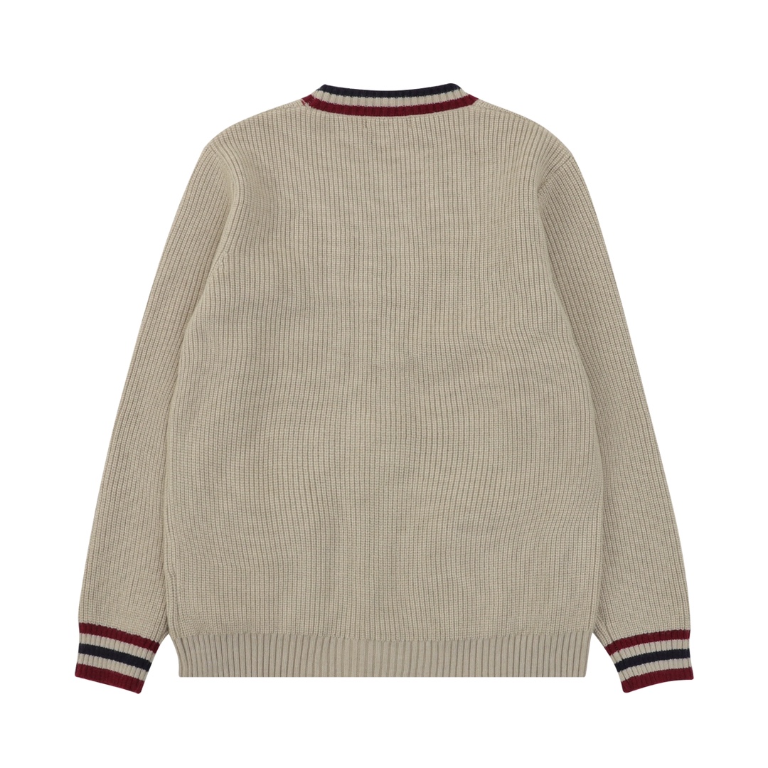 MiuMiu（ミュウミュウ）刺繍ロゴ入り字母カーディガンニットセーター