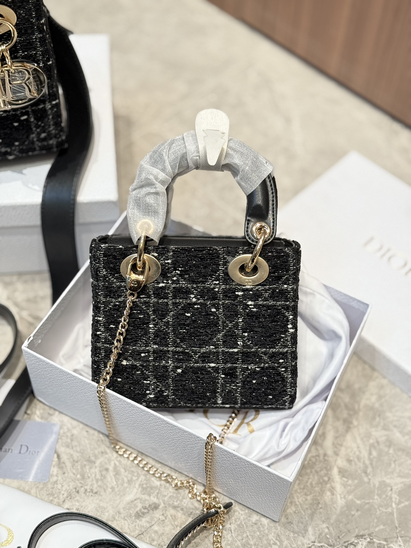 DIOR バッグ　クリスチャンディオール 　レディディオール マイクロカナージュ 2WAYショルダーハンドバッグ 