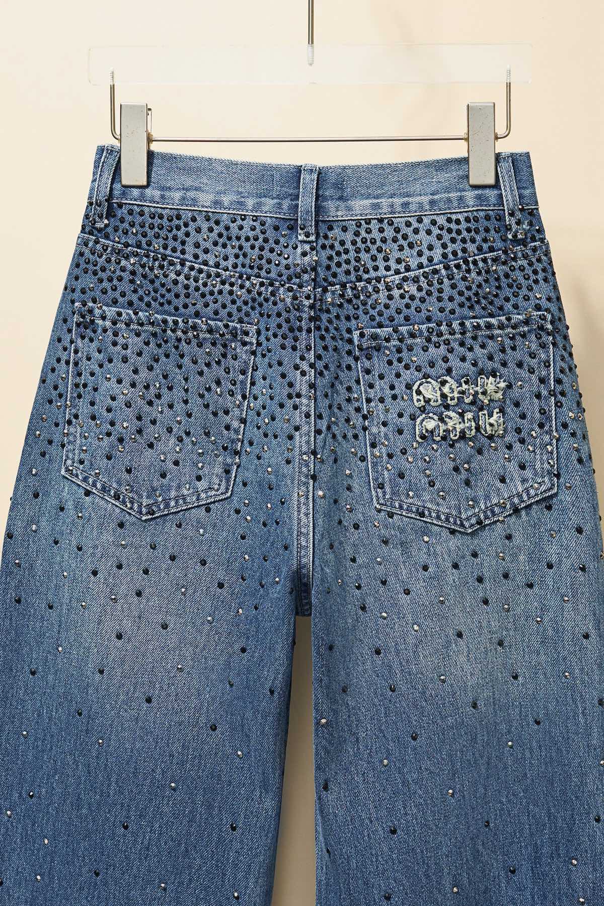 Miu Miu【新作入荷】星柄デニムパンツ　ズボン　男女兼用