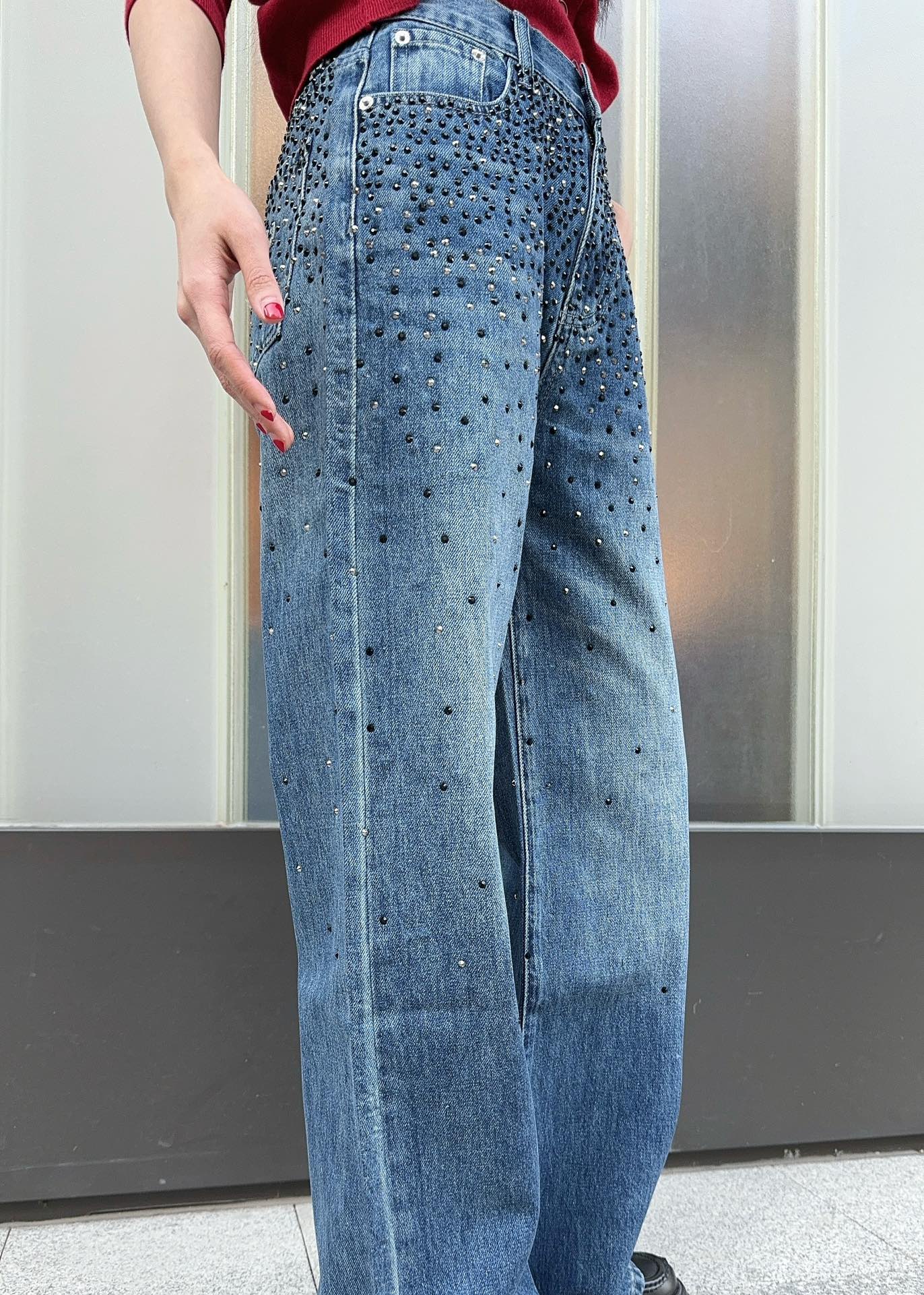 Miu Miu【新作入荷】星柄デニムパンツ　ズボン　男女兼用