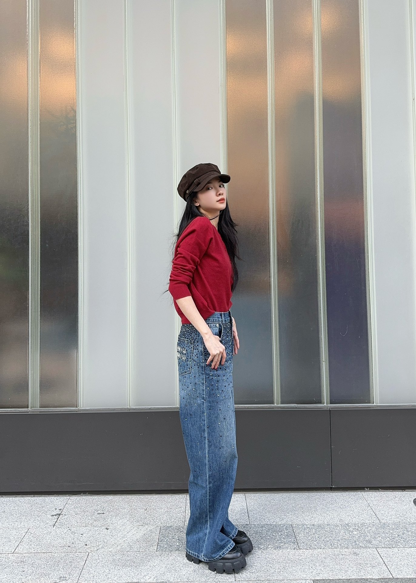 Miu Miu【新作入荷】星柄デニムパンツ　ズボン　男女兼用