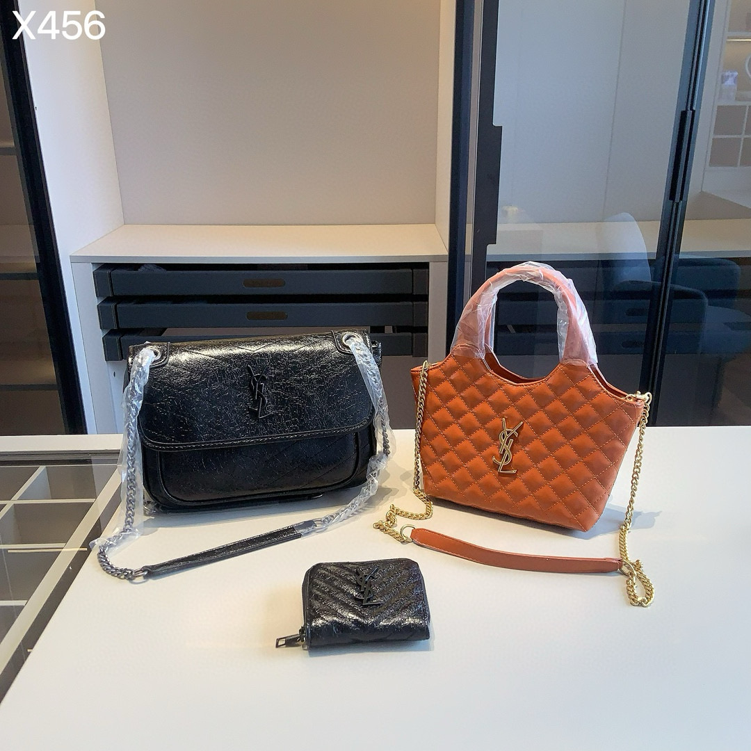 YSL イヴサンローラン ギフトセット 3点 セット　ICARE ショルダーバッグ＋NIKI ショルダーバッグ＋財布