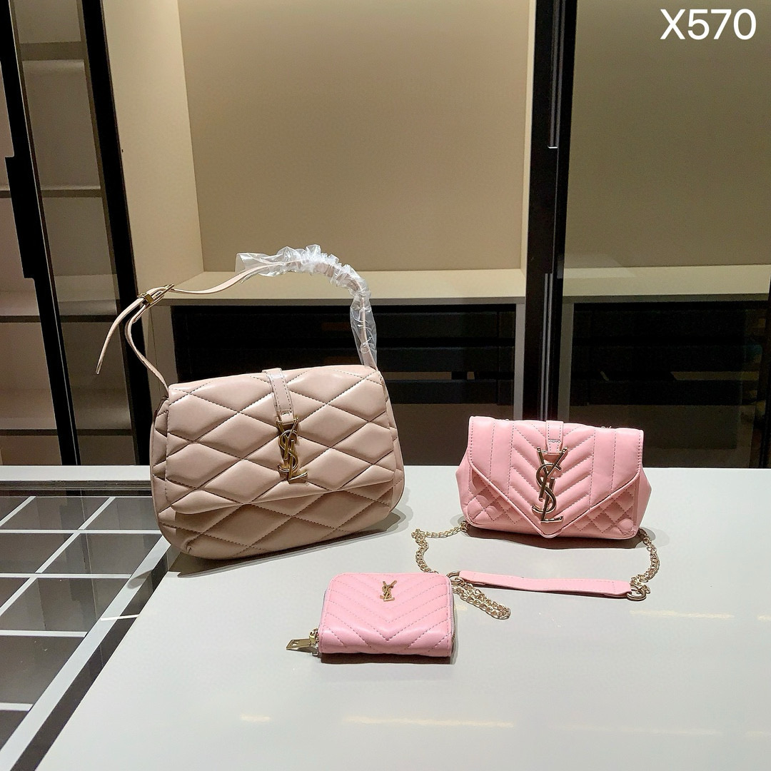 YSL イヴサンローラン ギフトセット 3点 セット　Le 57 キルティング トートバッグ＋パリ チェーンレザーショルダーバッグ＋財布