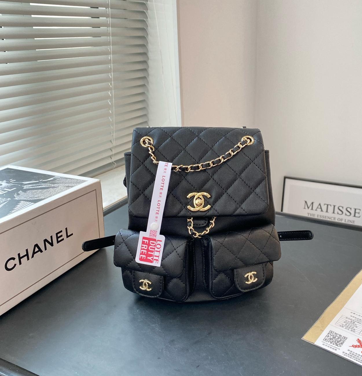 【限定カラーで入手困難♪】シャネル マトラッセ キャビアスキン パープル ランダムシリアル ココマーク シャンパンゴールド バックパック リュック バッグ