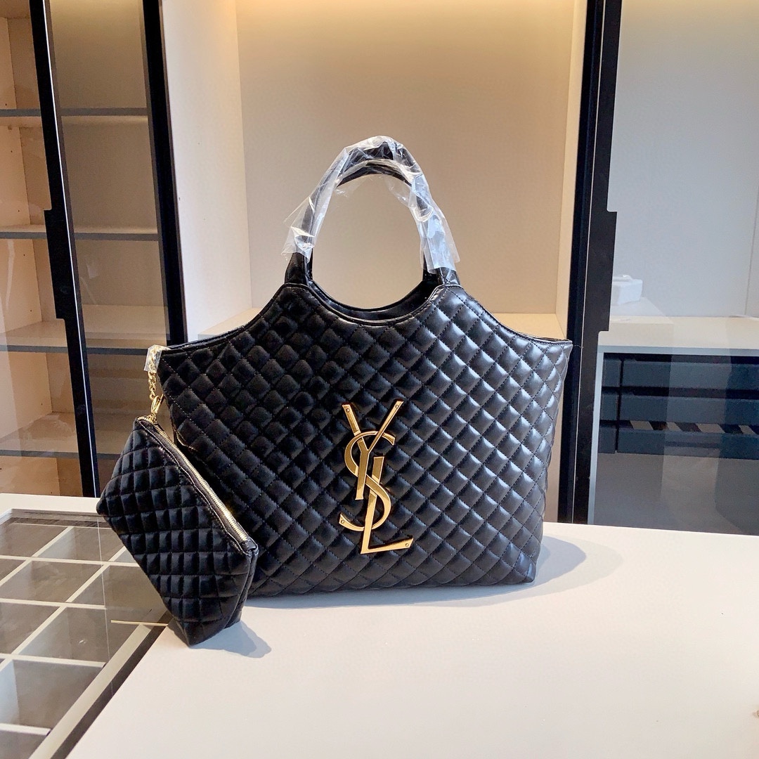 YSL サンローラン　 3セット　YSLトートバッグ（ポーチ付き）+丸型チェーン ショルダー バッグ+ミニ財布