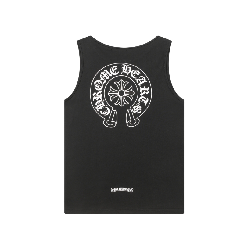 クロムハーツChrome Heartノースリーブシャツ 黒  綿100%  zH0192