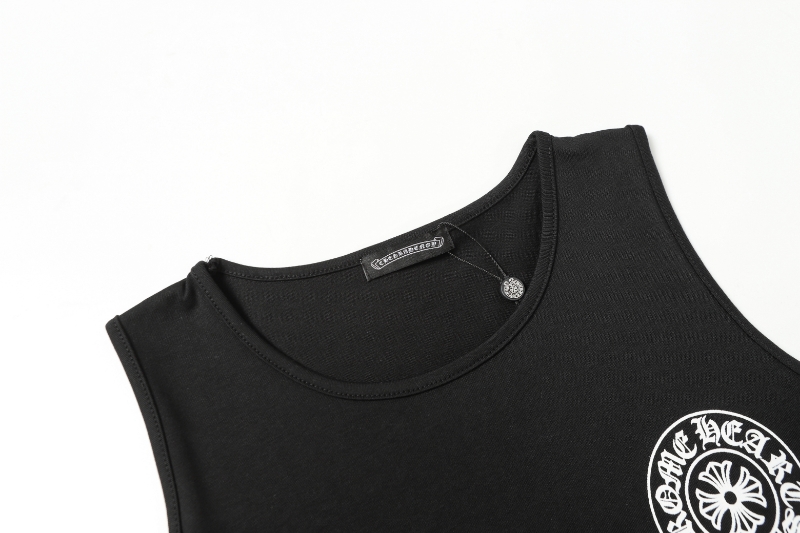 クロムハーツChrome Heartノースリーブシャツ 黒  綿100%  zH0192