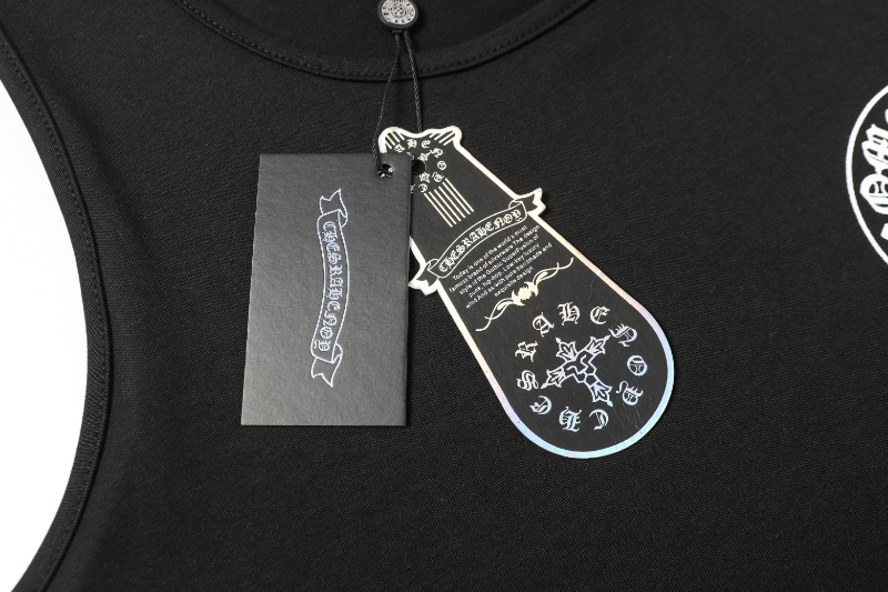 クロムハーツChrome Heartノースリーブシャツ 黒  綿100%  zH0192