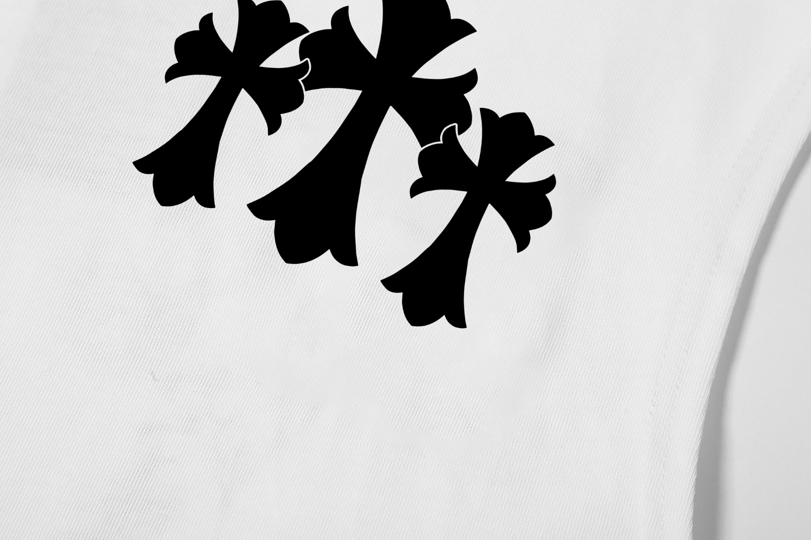 Chrome Heartクロムハーツ ノースリーブシャツ  黒 &白＆グレー綿100%  zH0194