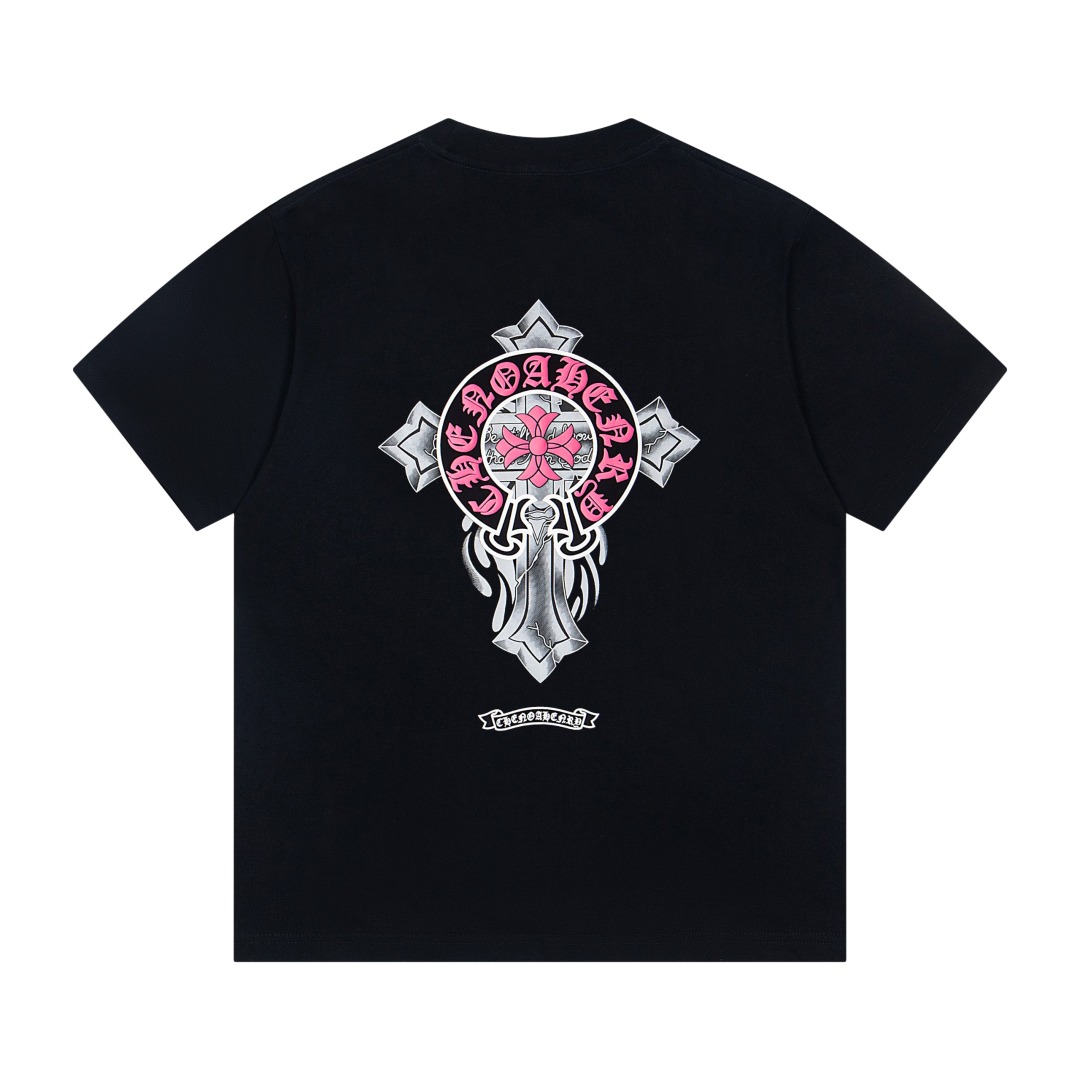 クロムハーツChrome Heart  Tシャツ　黒&白  2色　綿100%  zh0114