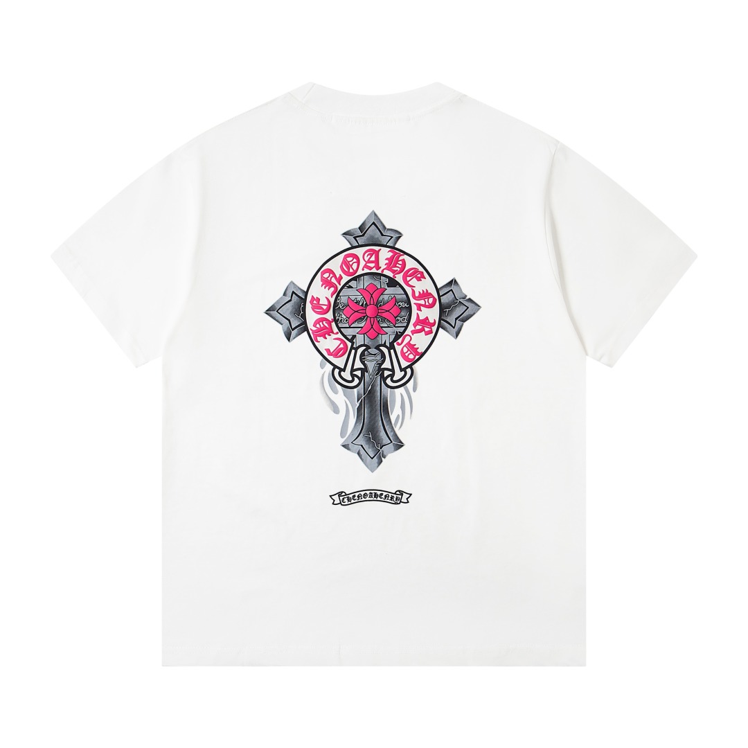 クロムハーツChrome Heart  Tシャツ　黒&白  2色　綿100%  zh0114