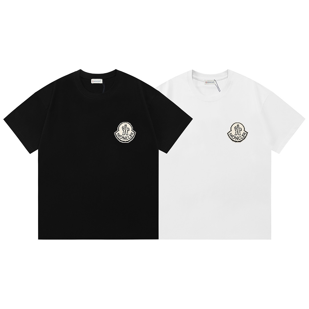 MONCLER Tシャツ  刺繍　mh0212　100％　男女兼用