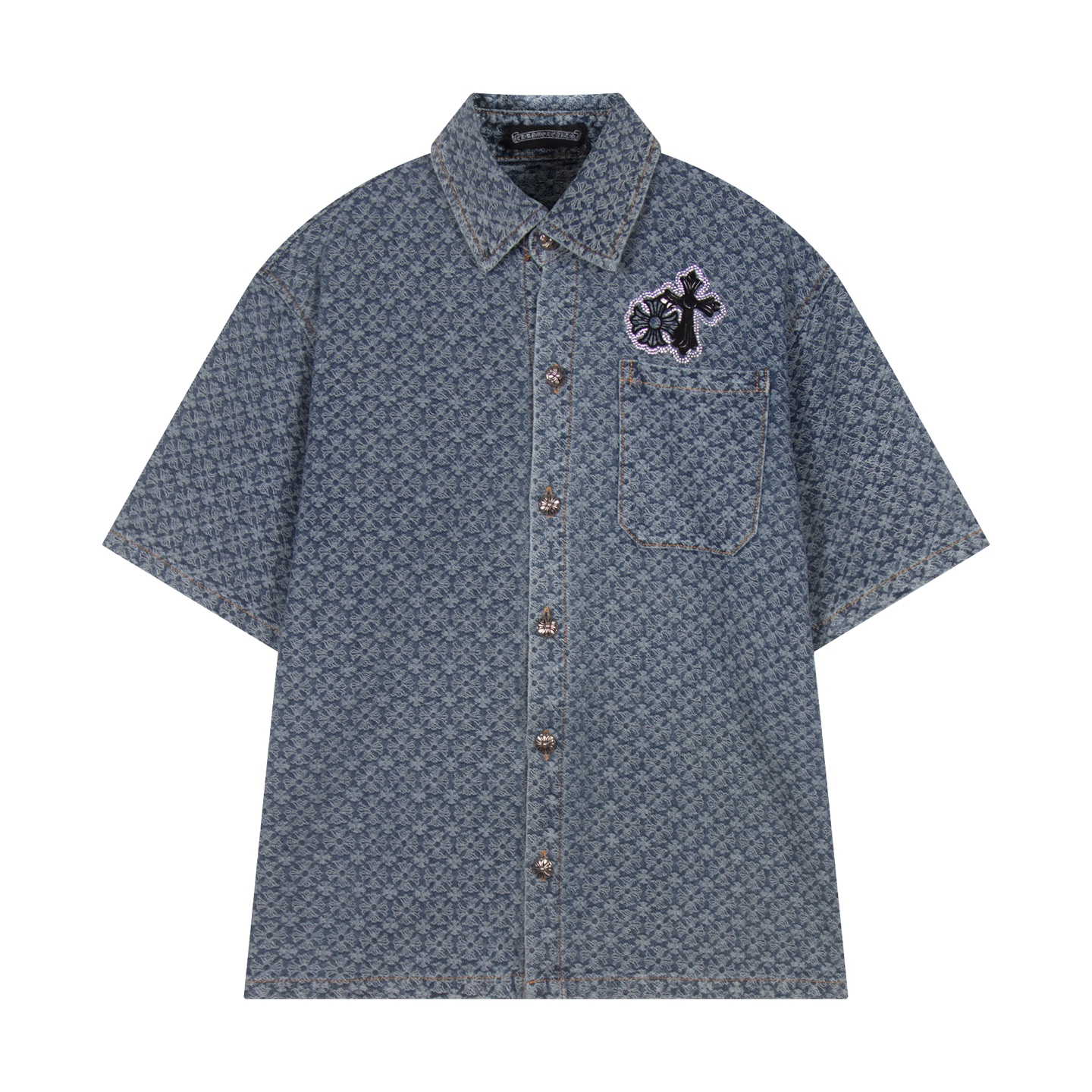 Chrome Heartクロムハーツ2025最新作 デニム半袖シャツ ch0200
