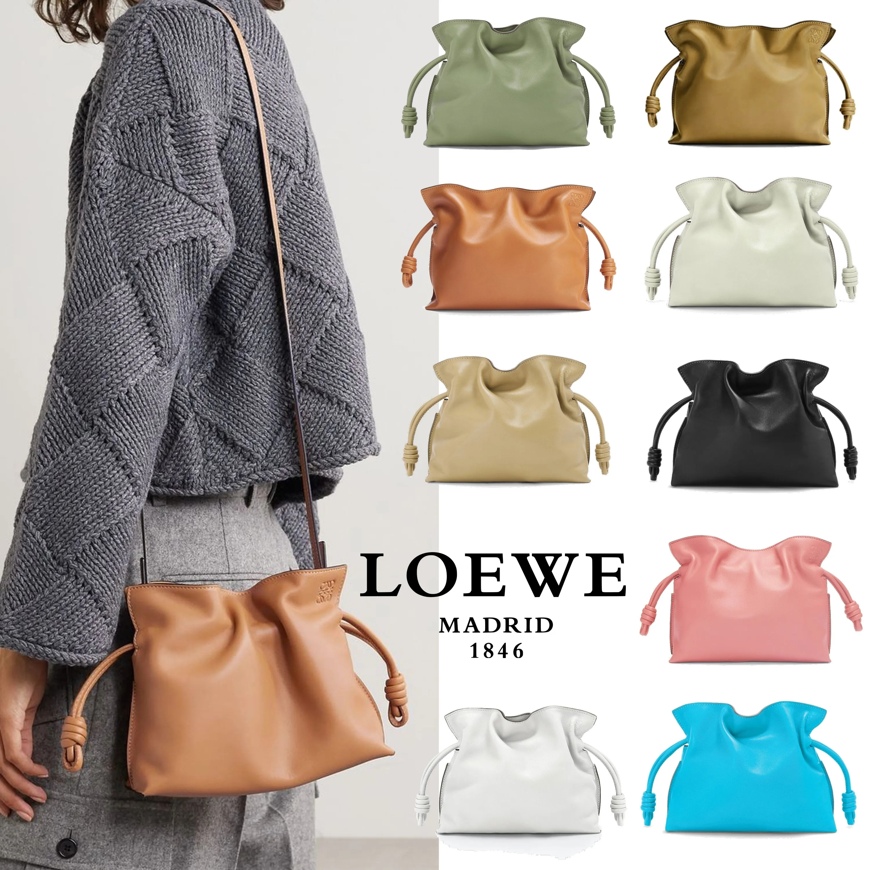 LOEWE ∞∞ Flamenco Mini leather クラッチ 