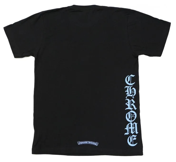 Chrome Heartsクロムハーツ Tシャツ ロゴブルー ブラック