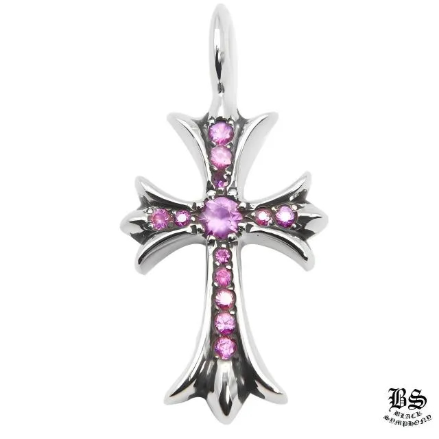 【CHROME HEARTS/クロムハーツ】クロムハーツ タイニーCHクロスチャーム with パヴェピンクサファイア