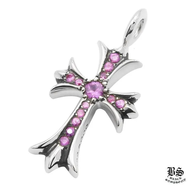 【CHROME HEARTS/クロムハーツ】クロムハーツ タイニーCHクロスチャーム with パヴェピンクサファイア