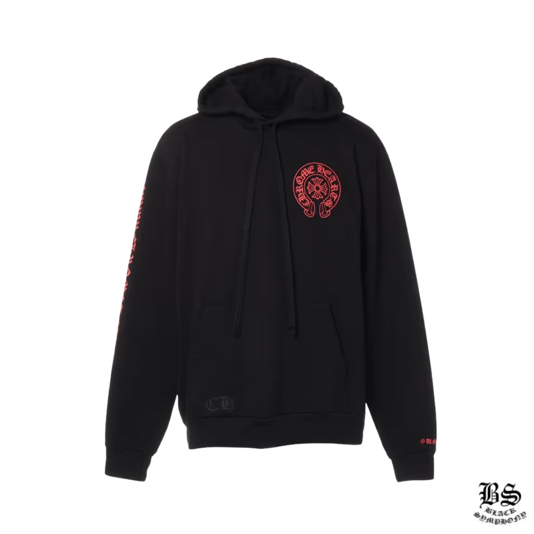 クロムハーツ パーカー コットン  ブラック×レッド