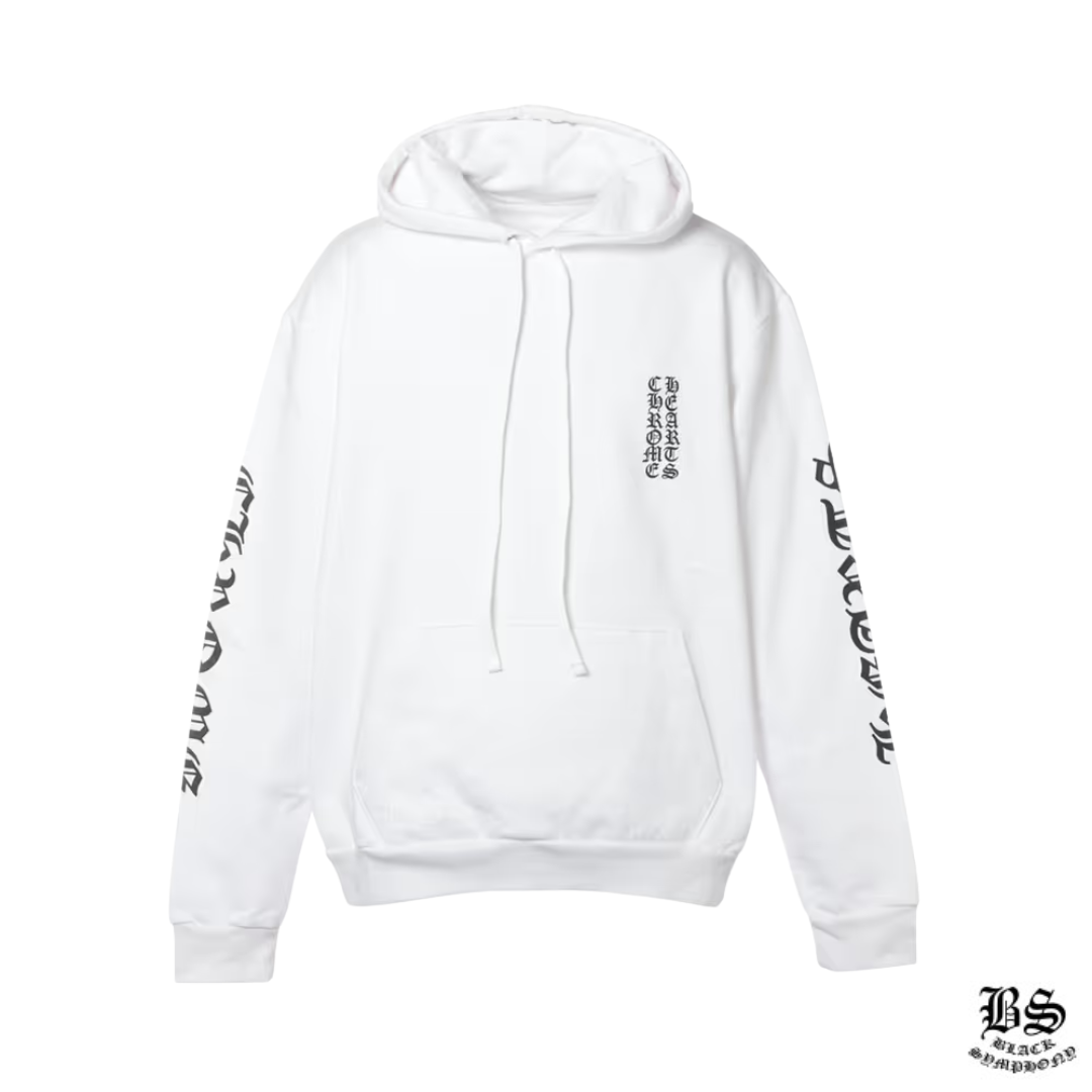 クロムハーツ パーカー コットン  ホワイト 袖ロゴ プリント