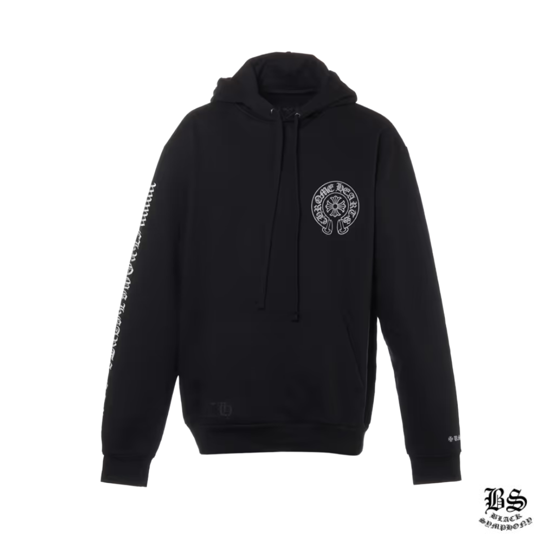 クロムハーツ ホースシュー パーカー コットン  ブラック×シルバー オンライン限定