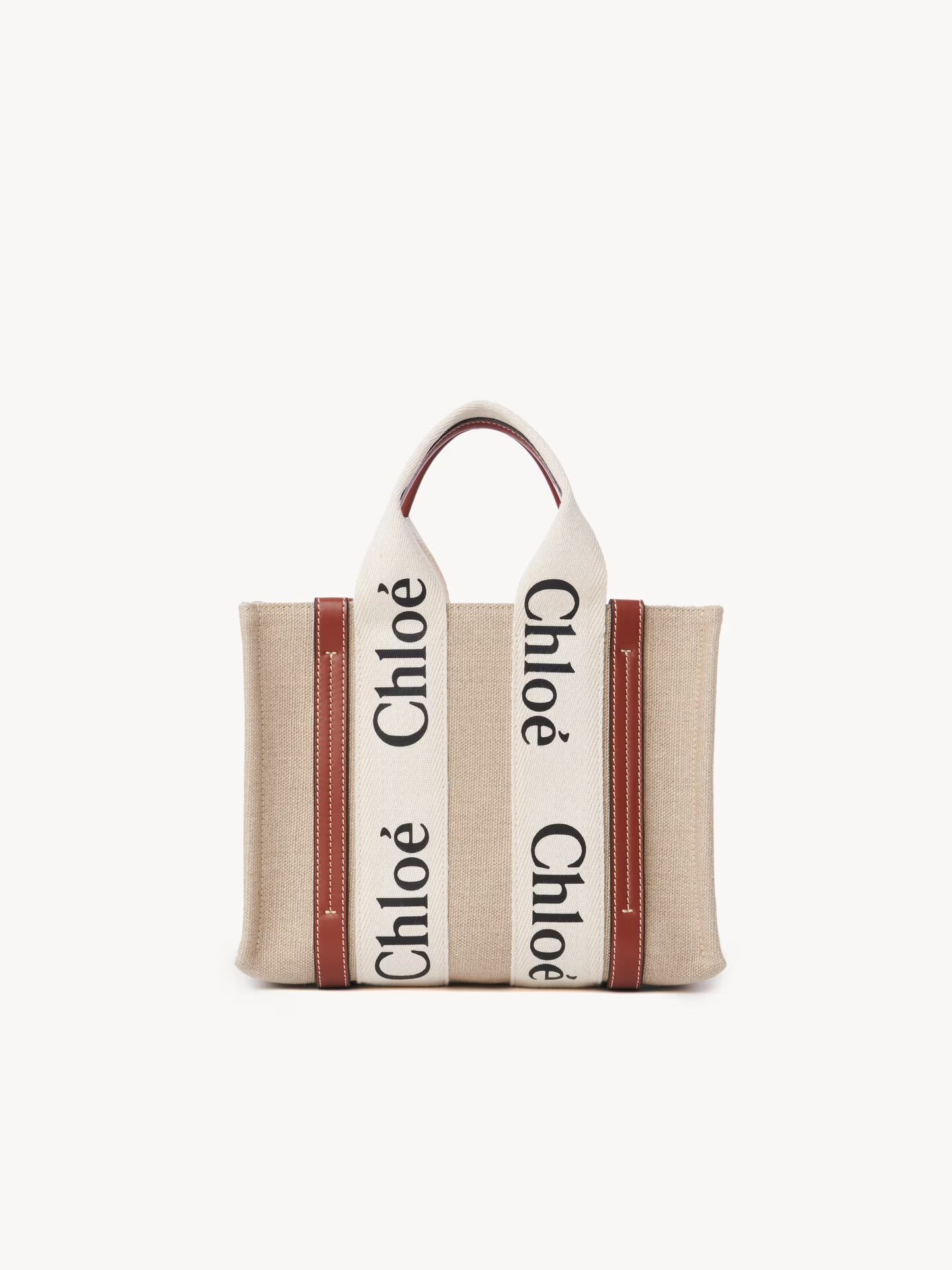  Chloé Chloe リネン製Woodyスモールトートバッグ