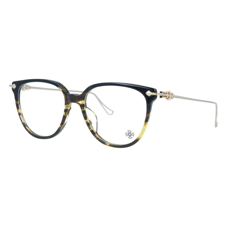 【Chrome Hearts】クロムハーツ メガネフレーム 伊達メガネ レギュラーフィット CHROME HEARTS THOT BK/VS-GP 52サイズ ウェリントン型 ユニセックス メンズ レディース