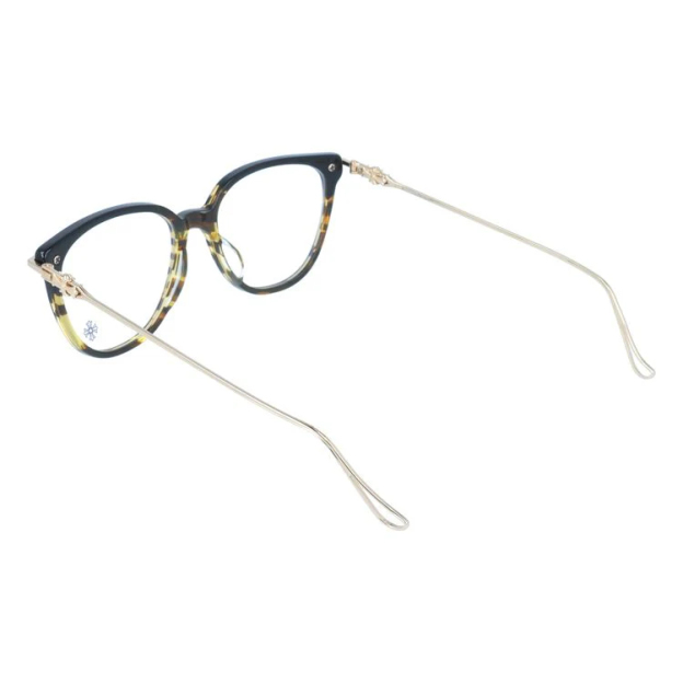 【Chrome Hearts】クロムハーツ メガネフレーム 伊達メガネ レギュラーフィット CHROME HEARTS THOT BK/VS-GP 52サイズ ウェリントン型 ユニセックス メンズ レディース