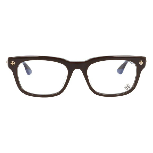 クロムハーツ メガネ 度付き 度なし 伊達メガネ 眼鏡 メガネフレーム CHROME HEARTS SLUNTRADICTION BK/SS 54サイズ ブロー型 日本製 クロス CHプラス ユニセックス メンズ レディース 紫外線 UVカット ラッピング無料