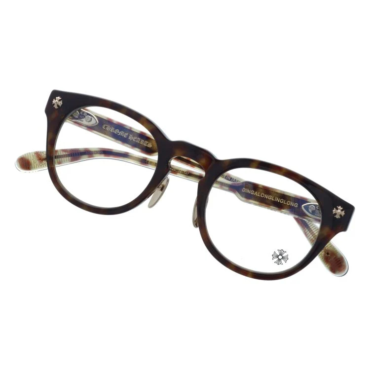 【Chrome Hearts】クロムハーツ メガネフレーム 伊達メガネ CHROME HEARTS DINGALONGLINGLONG DT 49サイズ CHプラス ボストン型 ユニセックス メンズ レディース