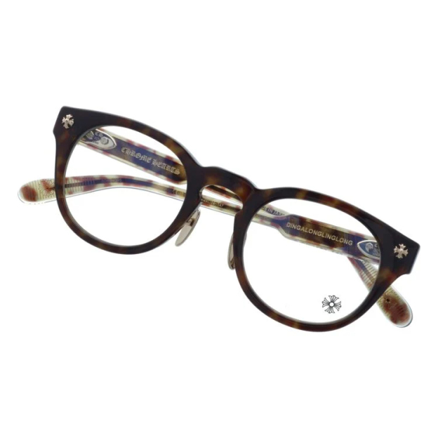【Chrome Hearts】クロムハーツ メガネフレーム 伊達メガネ CHROME HEARTS DINGALONGLINGLONG DT 49サイズ CHプラス ボストン型 ユニセックス メンズ レディース