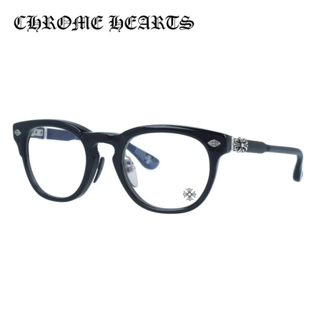 【Chrome Hearts】クロムハーツ メガネフレーム 伊達メガネ CHROME HEARTS RODSICLE BK 51サイズ フローラル ボストン型 ユニセックス メンズ レディース