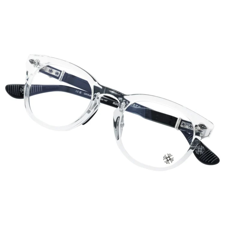 【Chrome Hearts】クロムハーツ メガネフレーム 伊達メガネ CHROME HEARTS RODSICLE CRYS-BK 51サイズ フローラル ボストン型 ユニセックス メンズ レディース